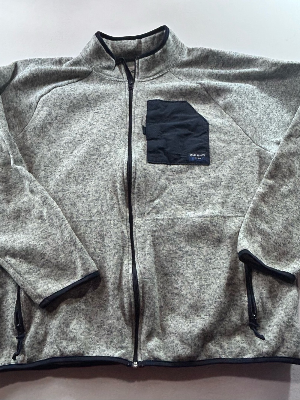 Old Navy Gray and Black Men's Zip-Up Sweater Jacket